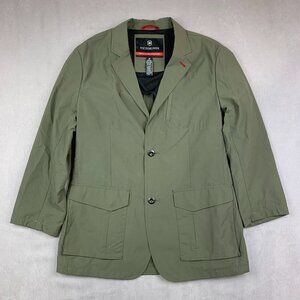 Victorinox Mens Jacket Medium Olive Green Blazer Long Sleeve Cotton Nylon Army